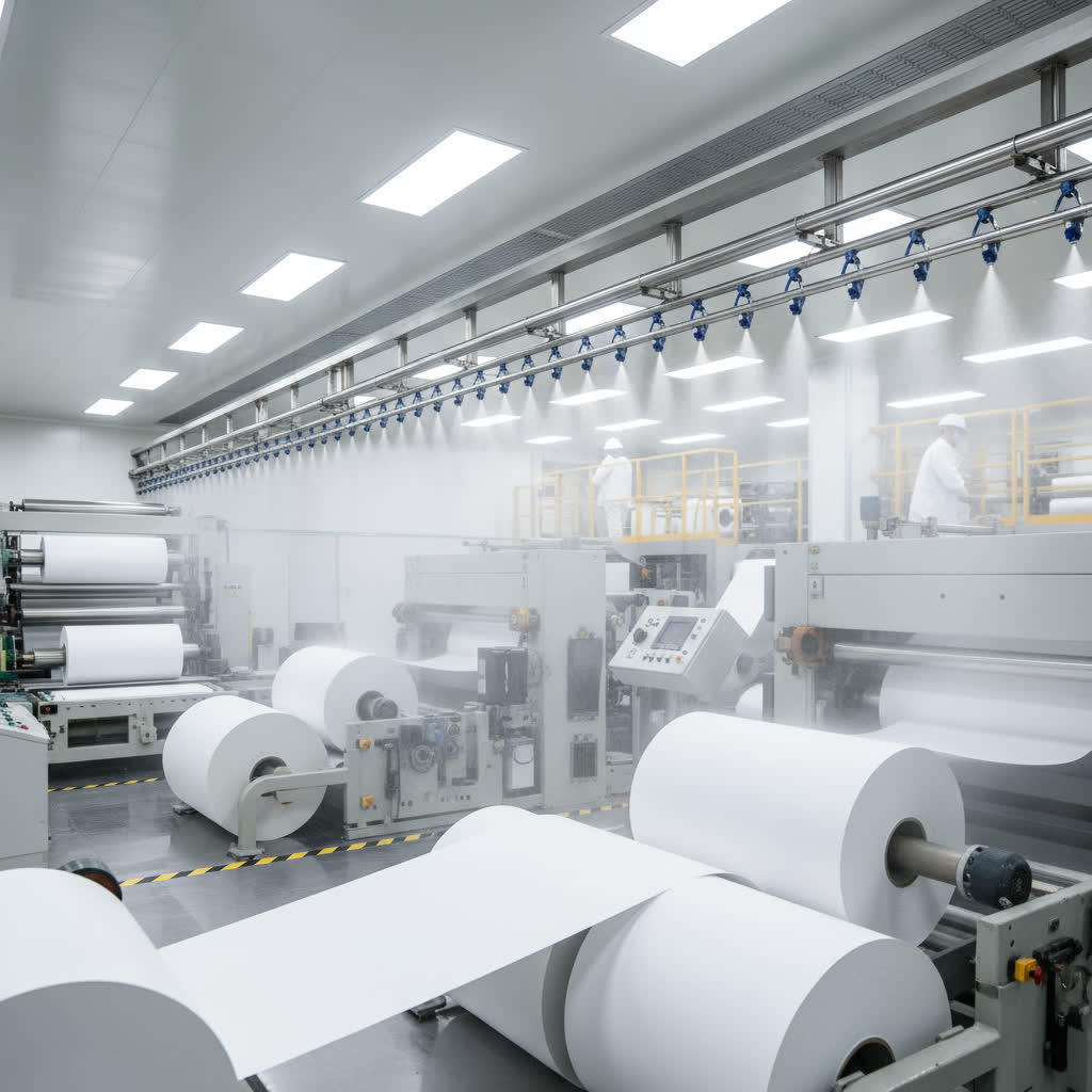 gemini-2.5-flash-image-preview_A_detailed_photograph_of_a_paper_production_line_showing_large_paper_rolls_and_stainless_steel_spray-0